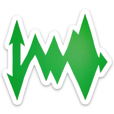 green arrow graph trending up sticker