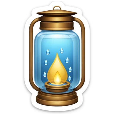 Water Lantern, more water drops inside lantern. sticker