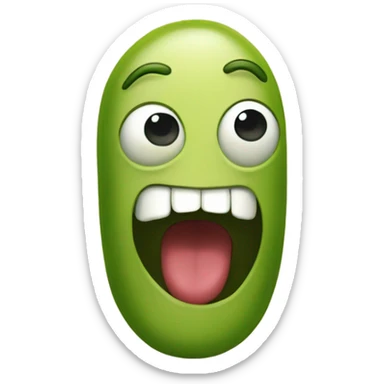 oval shape mouth, without teeth and pickle in it  sticker