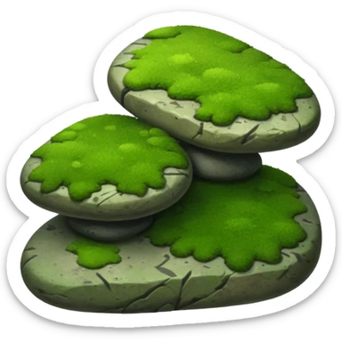 A patch of bright moss covering smooth forest stones.









































 sticker