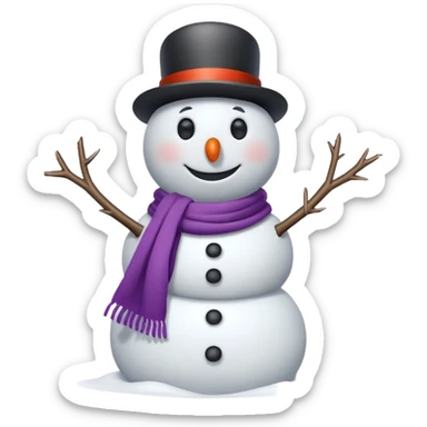 snowman with scarf sticker