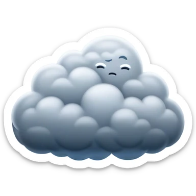Cinematic Realistic Nimbus Emoji, Dark and foreboding, with thick, heavy clouds swirling ominously in the sky. The clouds are dense with rain, ready to pour down as the atmosphere charges with energy and anticipation. Soft glowing outline, capturing the essence of stormy tension and impending rain in a dense nimbus cloud! sticker