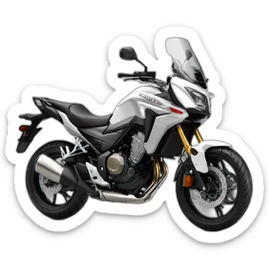 Honda cb500x con casco y chaqueta gris y blanco sticker