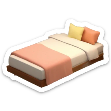 isometric-3d-cute-small-bedroom--mid-century modern-interior sticker