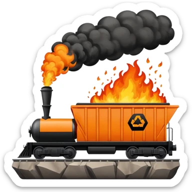 Train pushing dumpster fire off cliff sticker