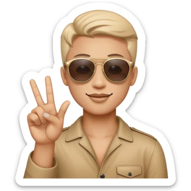 Sunglasses emoji but cool sunglasses and giving a peace sign sticker