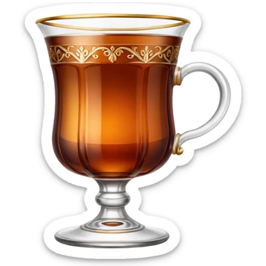 Klasik Çay bardağı ile türk çayı sticker