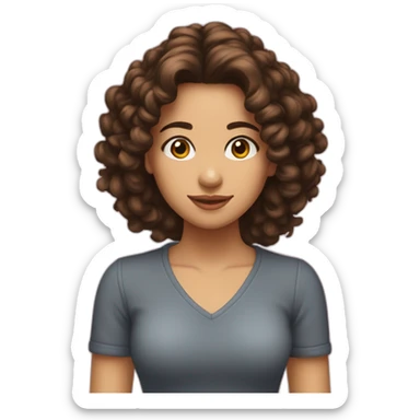 Fille brune cheveux bouclés sticker