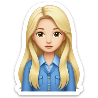 blonde woman with long hair and cute clothes sticker