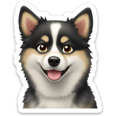 Speckled pomsky sticker