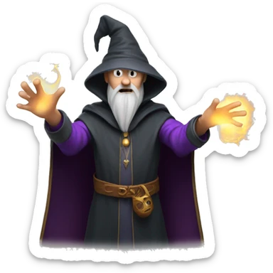 An evil wizard blasting evil magic from his fingertips sticker