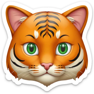 Un chat tigré poil long avec des yeux verts sticker