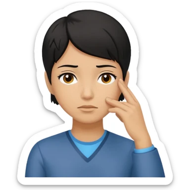 Mano en la sien (pensar) sticker
