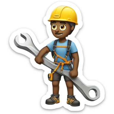 rock climber with a wrench in hand sticker