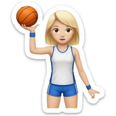 a young girl with blonde hair is playing sports sticker