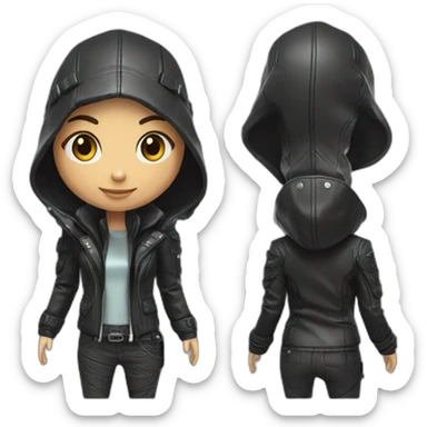 jaqueta de couro sintetico roupa cyberpunk sticker