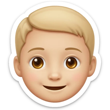 apple style emoji of a kid, friendly expression sticker