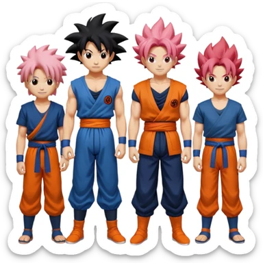 Goku, Gojo, Madara, Ichigo together imoji sticker