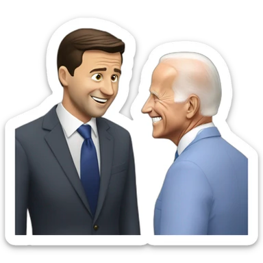 Volodymyr Zelenskyi talks with Biden  sticker