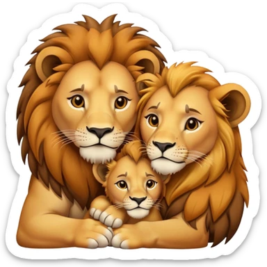 lion and lioness cuddling sticker