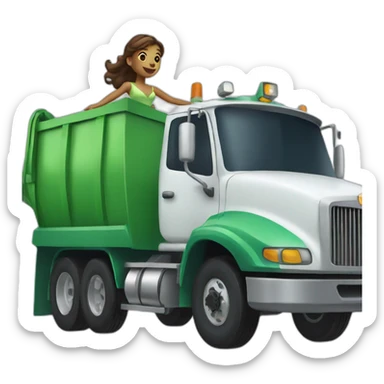 Princess Driving Garbage Truck sticker