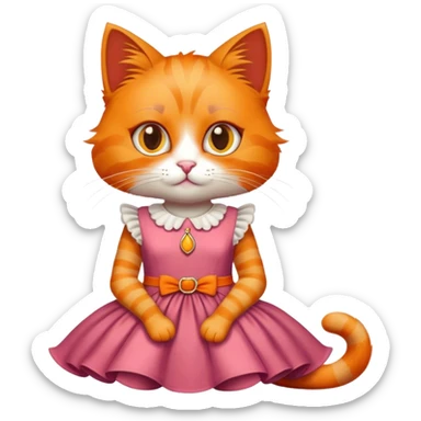 A cat wearing a dress sticker