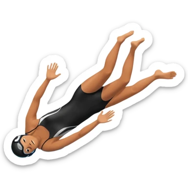 inexperienced but determined person diving into a pool of divers, with a pool named confidence... glowing body head first sticker