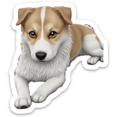 realistic close up of dog sticker