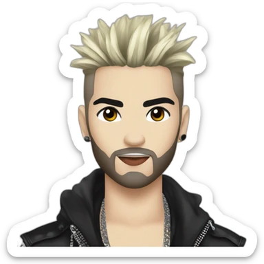 bill kaulitz channteur du groupe tokio hotel sticker