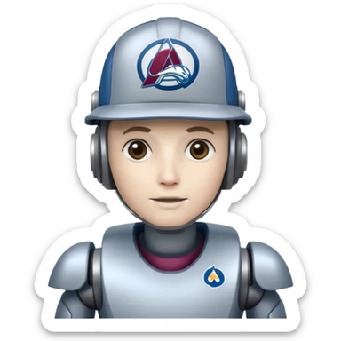 Engineer robot with colorado avalanche hat sticker