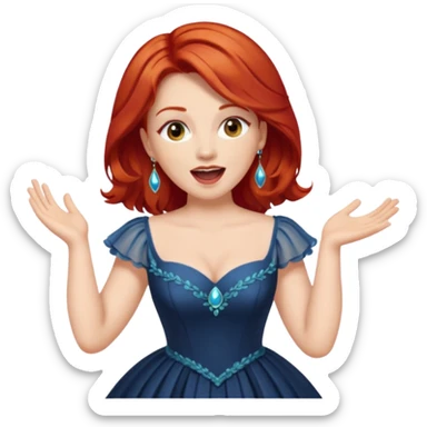 red hair  opera singer singing sticker
