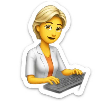 Maestra en la computadora sticker