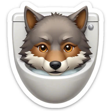 wolf head on toilet sticker