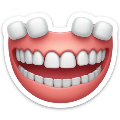 smiling emoticon on teeth with braces sticker