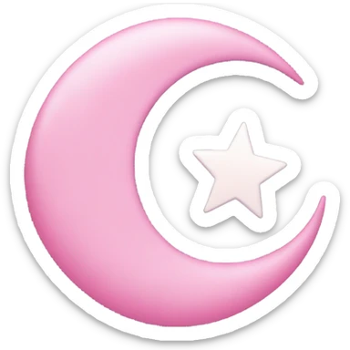 Muslim crescent star pink sticker