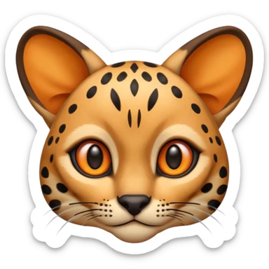 Draw an emoji of the face of an ocelot. sticker