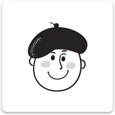 hand drawn doodle of a Basque beret (txapela) sticker