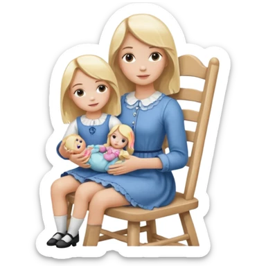 annabell doll sit on chair sticker