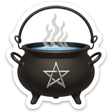 Cauldron with pentacle sticker