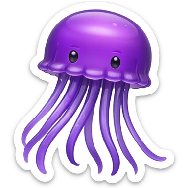 a single jellyfish shaped gummy purple but not a bear sticker