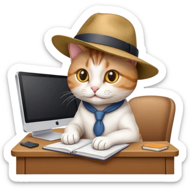 cat last day at job sticker