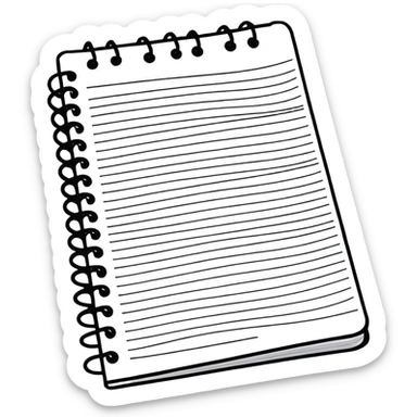 spiral notebook with MAKAR branding sticker