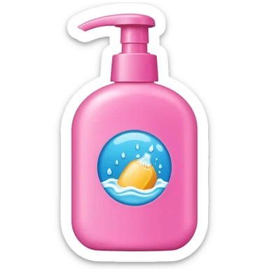 shampoo bottle in pink colour sticker