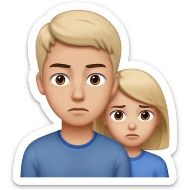  teenager rolling eyes up with parent in the disance behind them. The teenager is showing Indifference - lack of interest, concern, or sympathy - sticker
