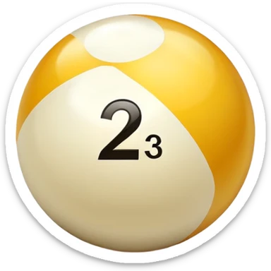 golden billiard ball with the number 23 sticker