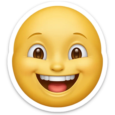 laughing face emoji, classic yellow sticker