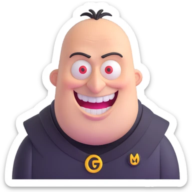 Gru from Despicable Me with his evil grin sticker