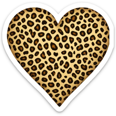 Leopard print heart sticker