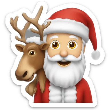 Pere noel  avec ces rennes et son traîneau  sticker