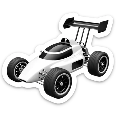Race car whose frame and suspension is made of shopping cart material with a high torque steering servo and simple bodywork  sticker